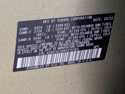 2022 Subaru Outback Onyx Edition XT